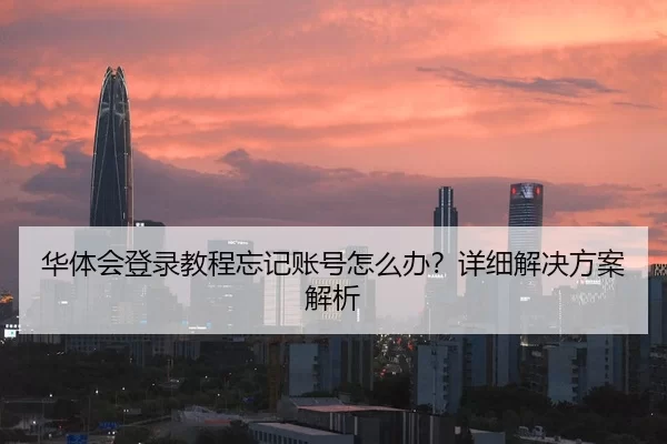 华体会登录教程忘记账号怎么办？详细解决方案解析